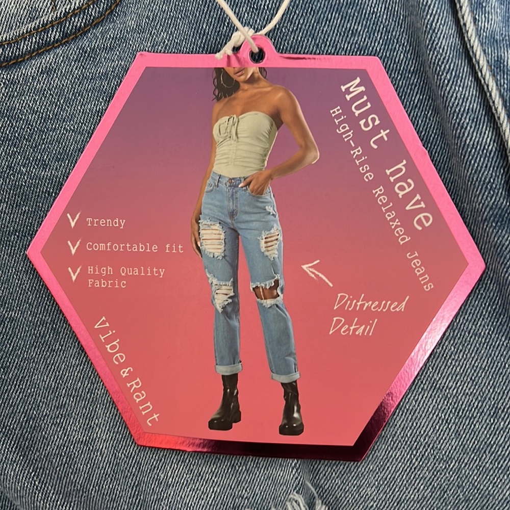 VIBE & RANT High Rise Relaxed Jeans - Picture 6 of 10